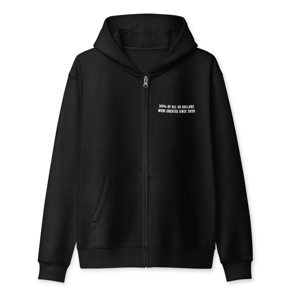 34% of All US Dollars Created Since 2020 — Full-Zip Hoodie