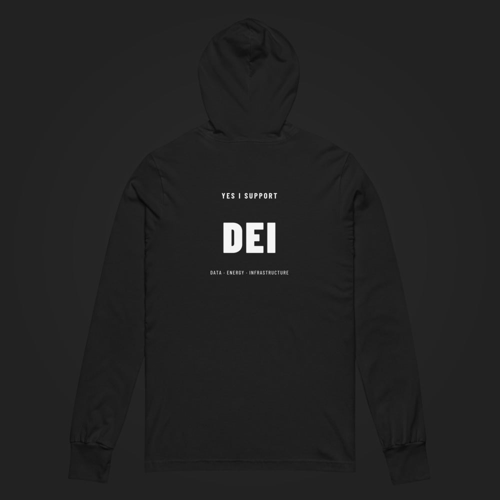 Soft Signal — Yes I Support DEI — Hooded Long Sleeve