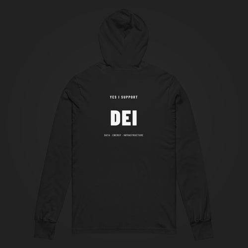 Soft Signal — Yes I Support DEI — Hooded Long Sleeve