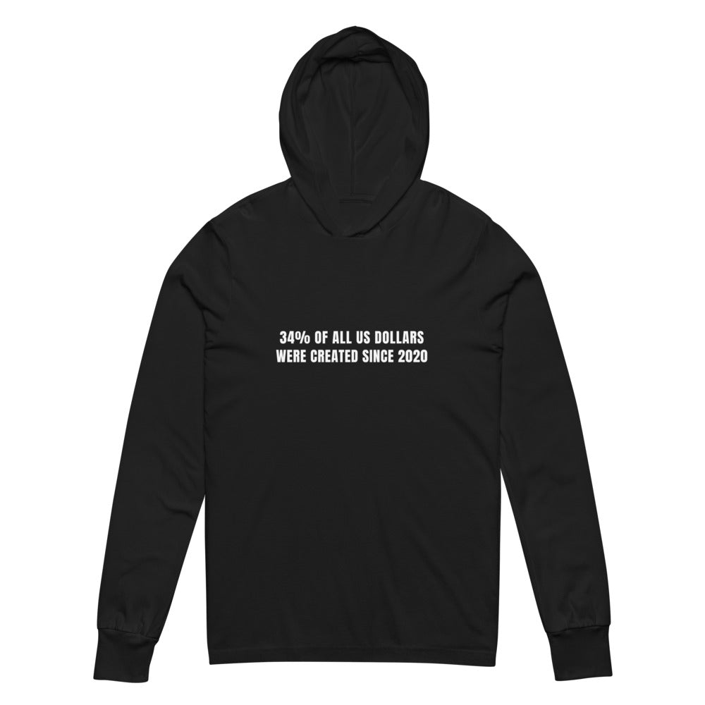 34% of All US Dollars Created Since 2020 — Hooded Long Sleeve
