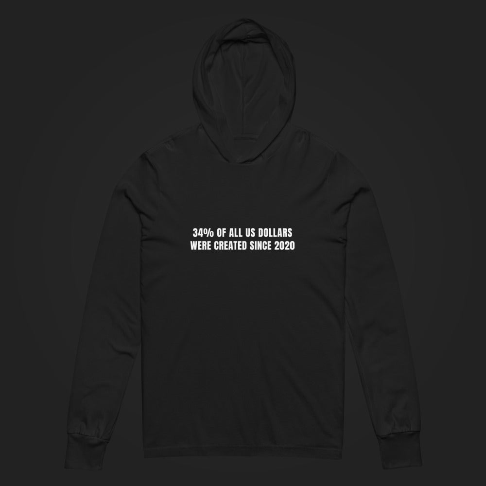 34% of All US Dollars Created Since 2020 — Hooded Long Sleeve