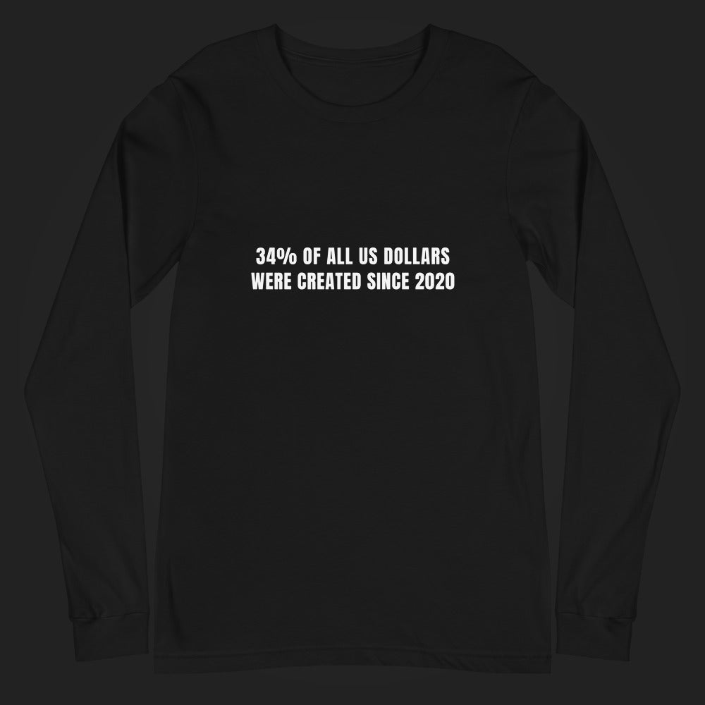 34% of All US Dollars Created Since 2020 — Long Sleeve